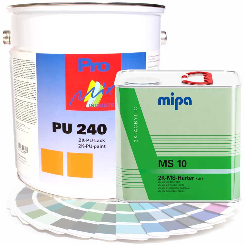 Mipa 2K Acryllack Set PU240 inkl Härter MS10 alle RAL Farben